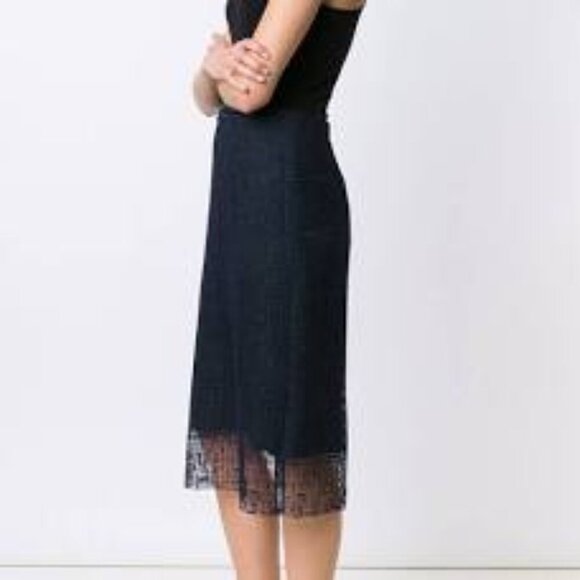 Grey Jason Wu Blue Lace Midi Pencil Skirt GF160813D3 Sz 6 - Picture 1 of 9